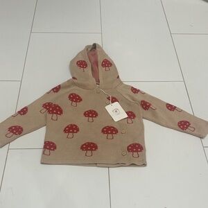 Fin & Vince Mushroom Patterned Kids Hoodie 2/3Y
